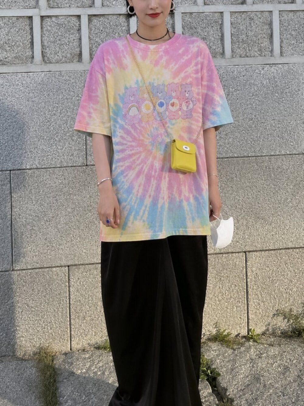 Official Care Bears t-shirt tie dye pink purple rainbow 10 L vintage 90s